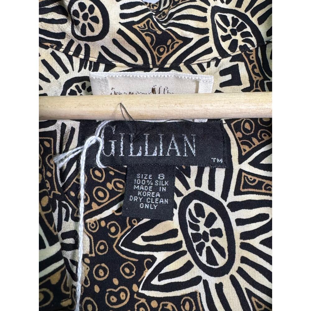 Vintage Neiman Marcus Gillian 100% Silk Midi Dress Size 8 - Picture 5 of 9